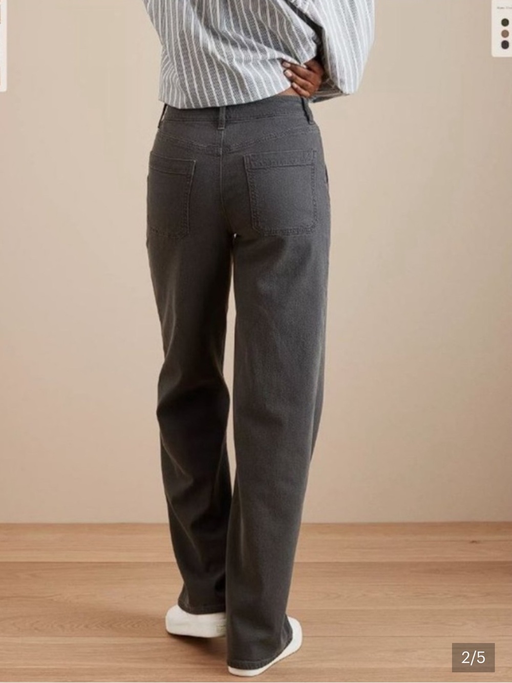 American Eagle Outfitters Wide Leg Pants in Charcoal Gray - Picture 2 of 6